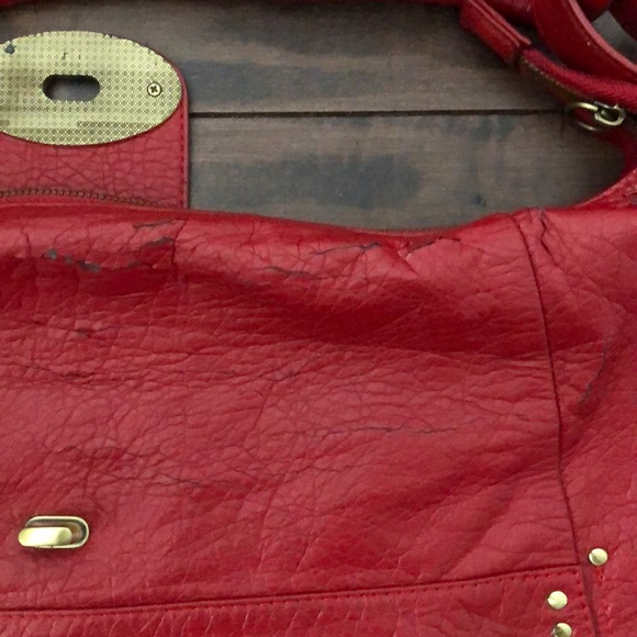Faux leather red bag - Picture 3 of 5